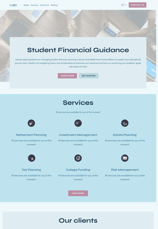 financial consultant template preview
