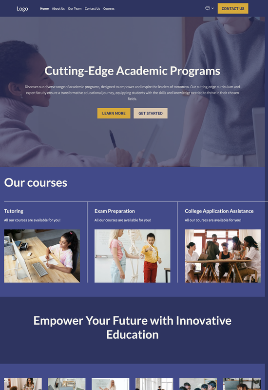 education center template preview