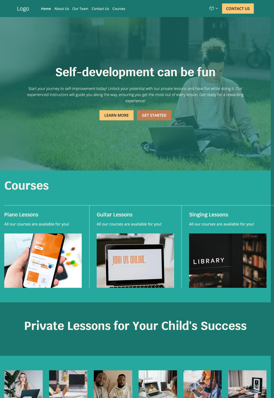 private lessons template preview