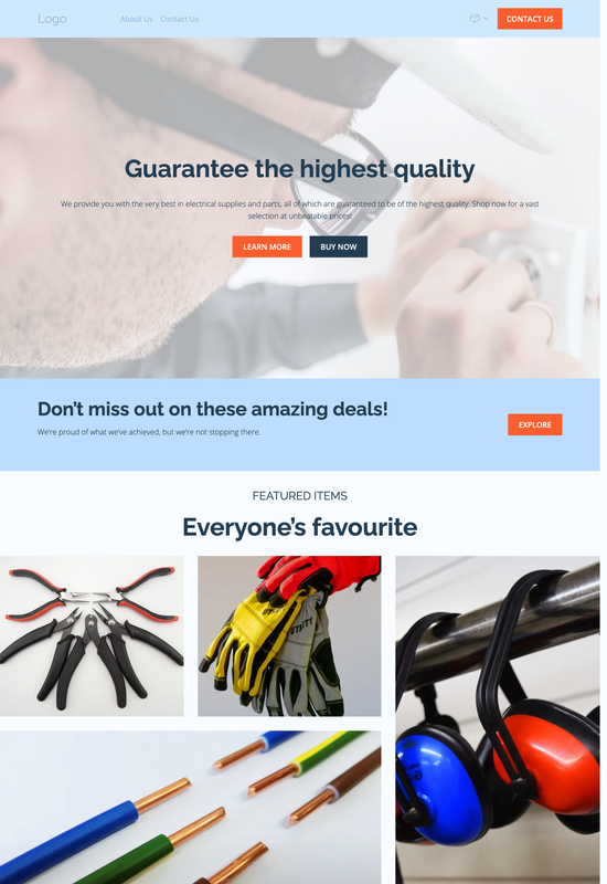 electrical supplies & parts template preview