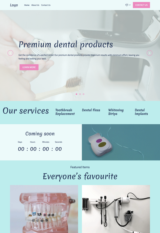 dental products store template preview