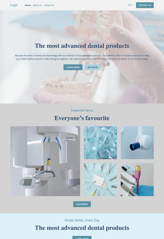 dental products store template preview