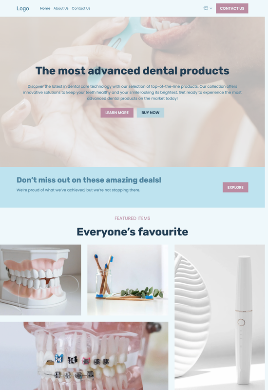 dental products store template preview