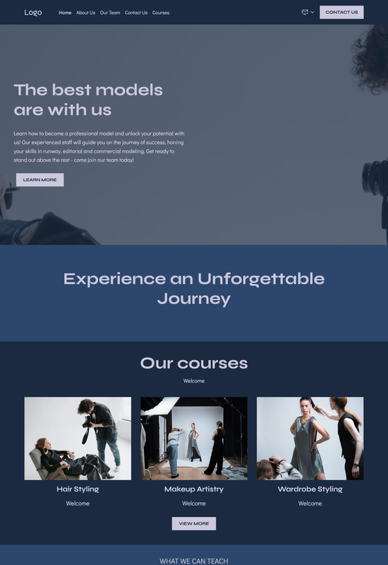 modeling school template preview