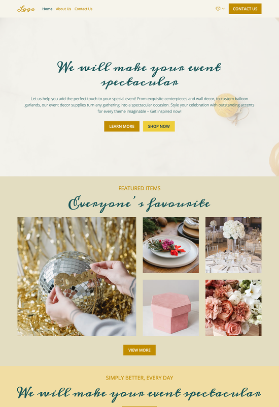Anteprima del modello del negozio di forniture per decorazioni eventi