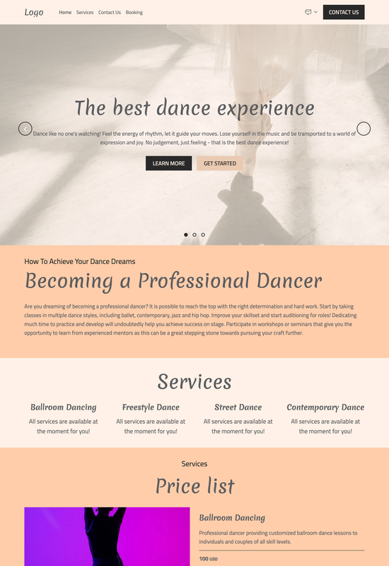 professional dancer template preview