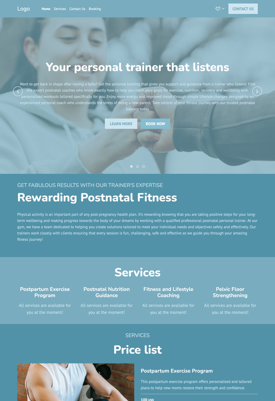 Vorschau der Vorlage für postnatalen Personal Trainer