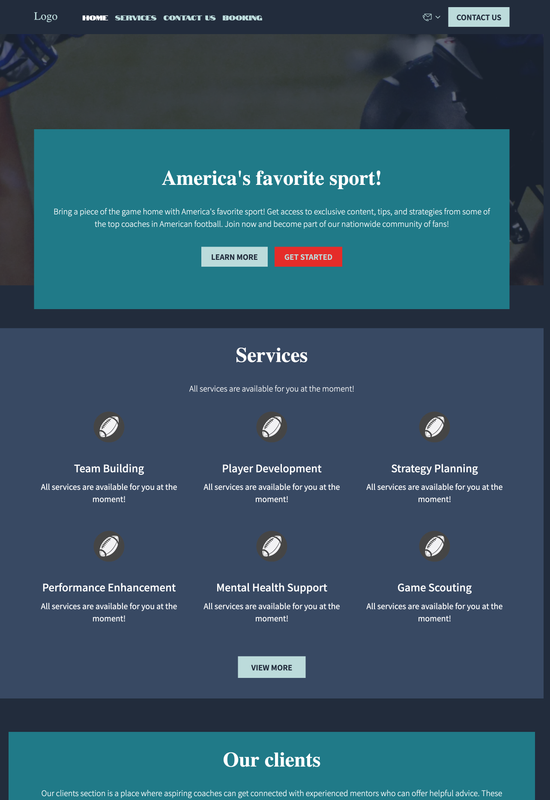 American football coach template preview