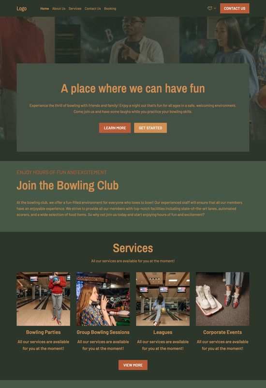 bowling club template preview