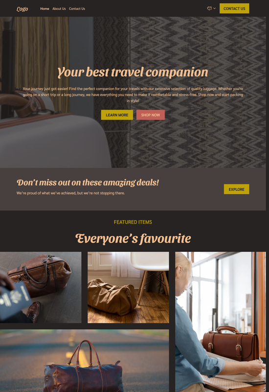 luggage store template preview