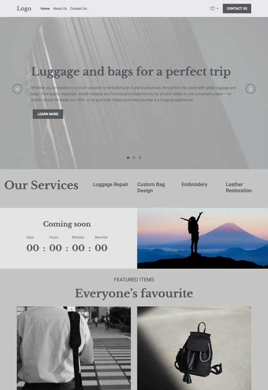bags store template preview