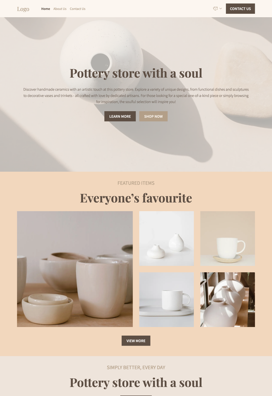 pottery store template preview