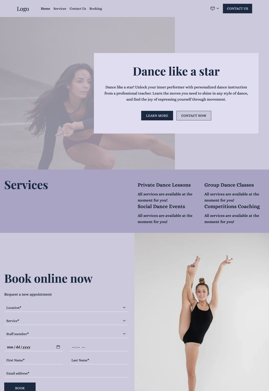 personal dance teacher template preview