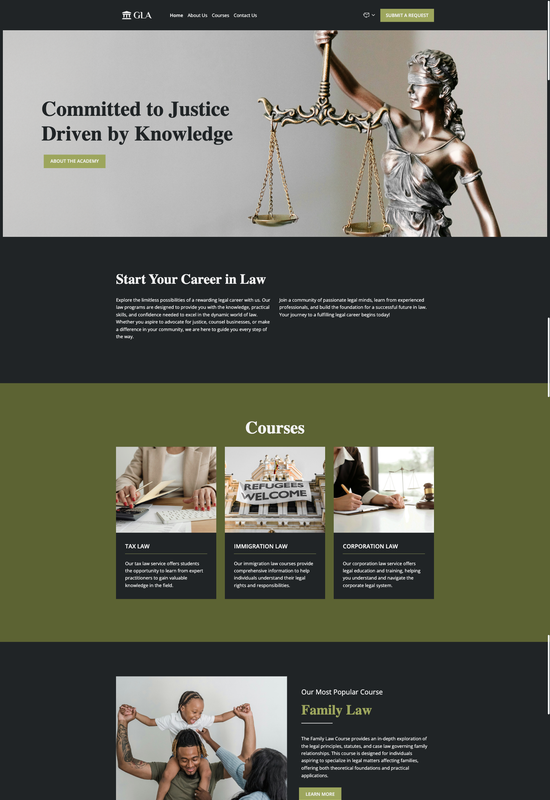 law courses template preview